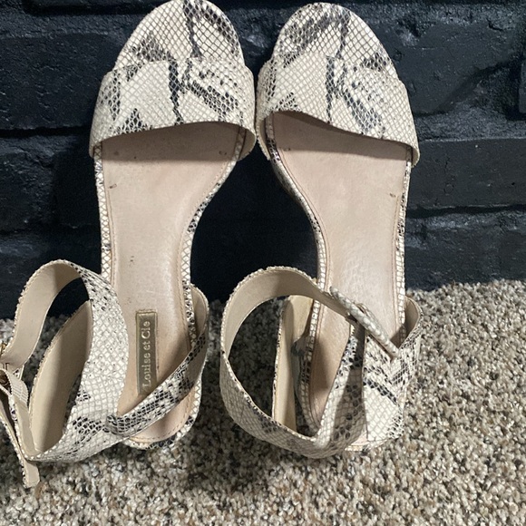 Leather Low Platform Sandals- Snake Print- Louise et Cie - Picture 3 of 6